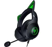 Razer Kraken Kitty V2 USB Wired RGB Headset: Chroma Kitty Ears - Stream Reactive Lighting - HyperClear Cardioid Mic - Triforce 40 mm Drivers - 7.1 Surround Sound - Classic Black