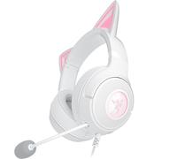 Razer Kraken Kitty V2 - Wired RGB Headset with Kitty Ears for gaming and streaming (325 g, TriForce 40 mm Drivers, HyperClear Cardioid Mic, Surround Sound) White