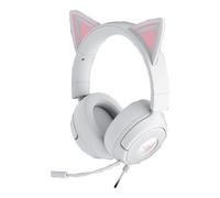 Razer Kraken Kitty V3 X - Wired Kitty Headset for Gaming - Iconic Kitty Ears - 270g Lightweight - HyperClear Cardioid Mic - TriForce 40 mm Drivers - 3,5mm Audio Jack | White