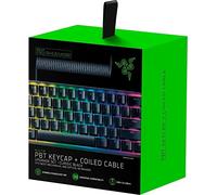 Razer PBT Keycap Upgrade Set with Coiled Cable - Backlight Compatible (Superior PBT Shine Resistant Material, Doubleshot Molding with Ultra Thin Font, Coiled Cable) Black | US Layout