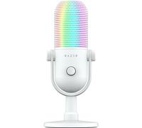Razer Seiren V3 Chroma RGB USB Microphone: Stream & Game Reactive Lighting - Tap-to-Mute Sensor - Condenser Mic - Digital Gain Limiter & Shock Absorber - PC, Discord, OBS Studio, XSplit - White