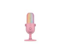 Razer Seiren V3 Chroma - RGB USB Microphone - Supercardioid Condenser Microphone with Tap-to-Mute (Reactive Lighting, Digital Gain Limiter and Integrated Shock Absorber) Quartz