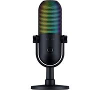 Razer Seiren V3 Chroma - RGB USB Microphone with Tap-to-Mute (Stream and Game Reactive Lighting, Supercardioid Condenser Mic, Digital Gain Limiter and Built-in Shock Absorber) Black