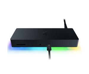 Razer Thunderbolt 4 Dock Chroma - Premium Hub with RGB Lighting for Windows and Mac (10 Ports in One, Output to Two 4K Monitors or One 8K Monitor) Black