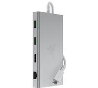Razer USB-C Dock - 11 ports with HDMI, Gigabit Ethernet, 3.5mm audio port, USB-A & -C, compatible with Windows and Mac (screen output with 4K, 7.1 surround sound) Mercury