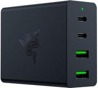 Razer USB-C GaN Charger - Portable Fast Charger (2X USB-C, 2X USB-A with US, EU and UK ports) Black