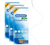 RAZOKO 3-in-1 Floss for Braces, 180 Pre-Cut Strands | Floss Threaders, Spongy & Regular Floss for Bridges & Wide Gaps