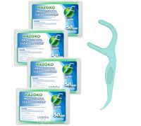 RAZOKO Dental Floss Picks Extra Strong Flosser Pick Toothpicks Fresh Mint 200 Count (Pack of 4)