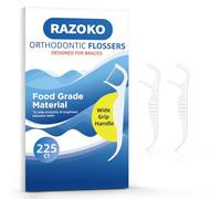 RAZOKO Orthodontic Flossers for Braces, Ortho Twin Line Dental Floss Picks, Designed for Braces, 225 Count