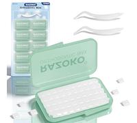 RAZOKO Orthodontic Wax for Braces-Pre-sectioned Dental Wax Square with Strong Adhesion,500 Counnt Food Grade Comfort Protection Safe for Kids & Adults,Portable Travel Case,Mint