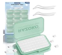 RAZOKO Orthodontic Wax for Braces-Pre-sectioned Dental Wax Square with Strong Adhesion,750 Counnt Food Grade Comfort Protection Safe for Kids & Adults,Portable Travel Case,Mint