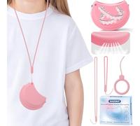 RAZOKO Silicone Retainer Case with 3 Lanyard Cute Aligner Case Vent Holes Night Mouth Guard Retainer Holder for Girl Women Kids Men for Travel Pink