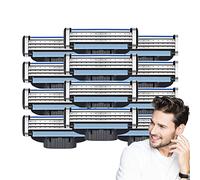 Razor Blade Refills for Men, 3-Bladed Razors for a Smooth Shave,Manual Razor Blades Refills for Mens, Upgrade Dual Lubrication Sharp Blade, Razor Blade Refills (12)