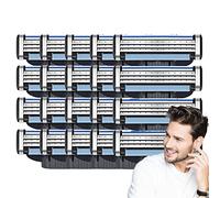 Razor Blade Refills for Men, 3-Bladed Razors for a Smooth Shave,Manual Razor Blades Refills for Mens, Upgrade Dual Lubrication Sharp Blade, Razor Blade Refills (20)