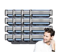 Razor Blade Refills for Men, 3-Bladed Razors for a Smooth Shave,Manual Razor Blades Refills for Mens, Upgrade Dual Lubrication Sharp Blade, Razor Blade Refills (16)