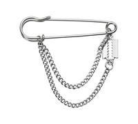 Razor Blade Safety Pin Brooch with Chain Punk Rock Brooches and Pins Goth Gothic Jacket Accessories for Men Emo Clothing Things Stuff Jewelry Pins for Clothes Suits Jeans Trousers Hats