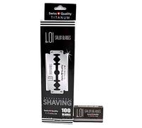 Razor Blades Club 100 Loi Titanium Double Edge Razor Blades | Replacement Blades for Safety Razors | Titanium-Coated DE Blades for Men