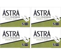 Razor Blades Club Astra Superior Platinum Double Edge Razor Blades, Platinum-Coated, 20 Blades (4 Packs of 5)