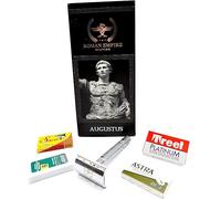Razor Blades Club Augustus Double Wire Safety Razor, Classic Razor, Steel Razor with Set of 20 Shaving Blades (Astra-Derby-Shark-Voskhod)