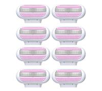 Razor Blades Refills for Gillette Venus Women’s Razors,Replacement Blades for Venus Extra Smooth,3-Layer Stainless Steel Female Shaving Heads with Lubricant Strip & Pivoting Head (8*Pink)