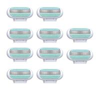 Razor Blades Refills for Gillette Venus Women’s Razors,Replacement Blades for Venus Extra Smooth,3-Layer Stainless Steel Female Shaving Heads with Lubricant Strip & Pivoting Head (10*Blue)