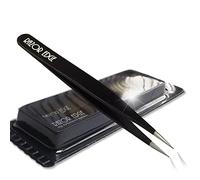 Razor Edge Eyebrow Tweezers Stainless Steel Professional in Multi Colors 9.5cm (Black)