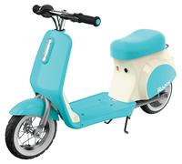 Razor Pocket Mod Petite Blue Miniature Euro-Style Electric Scooter for Ages7+, Vintage-Inspired Design,Hub-Driven Motor, Pneumatic White Wall Tires, U Razor Blue One Size