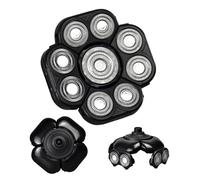 Razor Replacement Heads - 9 Double Ring Rotary Design For Beard Body Grooming, High Speed Attachment | Compatible With Wet Dry Bald Shaving,