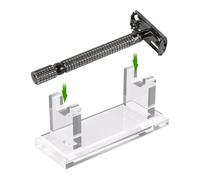 Razor Stand for On the Go - 15 cm Horizontal Brackets, Non-Slip Acrylic Base, Bathroom , Care Accessories for Men, Barber Vanity Dad, Travel Shower, Workplace Storage Area, transparent, see