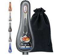 Razor Travel Case - Razor Protector Case Cover with Soft Storage Bag for Gillette Fusion5 ProGlide Razors by Enerfort - Black