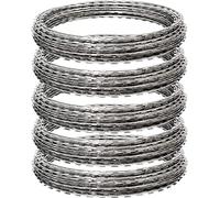 Razor Wire 250Ft, Galvanized BTO-22 Razor Wire Fence Stretched Ribbon Barbed Wire Coils for Farm, Fence, Garden