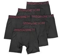 RAZOR WIRE 6 Pack Men’s Boxer Shorts Long Leg Anti Chafing Underwear, Soft Breathable Stretch Trunks, Moisture Wicking Sports Boxers with Keyhole Pouch, Sizes S-5XL