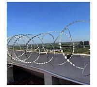 Razor Wire - Galvanized Barbed Wire - Double Spiral Coil - 25m Length for Garden and Farm Fence Protection