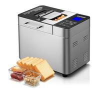 Razorri Bread Maker Machine, 2LB 18-in-1 Programmable Stainless Steel Homemade Bread Machine with Gluten-Free, Auto Nut Dispenser, 15H Delayed-start, 1H Keep Warm, 3 Crust Colors and 3 Loaf Sizes