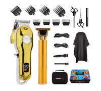 Razors 2pcs Men's Premium Wireless Hair Clipper - Precision Shaving and Trimming Machine with USB Charging,Perfect Choice for The Home(Two Gold Set AA)