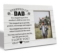 Razpah Step Dad Gift Picture Plaque Décor, You May Not Have Given Me Life but Life Gave Me You, Picture Framed Gift Wood Plaque Sign, Stepped Up Dad Picture Frame, Holidays Gift for Bonus Father