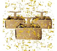 Razzle-Dazzle, Confetti Explosion Gift Box Insert 3pk Gold (DIY). Show Them How Much You Cherish Them With Our Exploding Surprise Confetti Add-On. (Gold: 3 Pack)