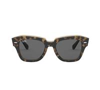 Ray - Ban RB2186 STATE STREET 1292B1 Woman Sunglasses Acetate Gold Grey Squared Normal