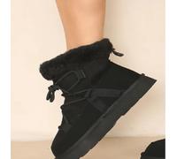 RB INTERNATIONAL Chunky Ankle Snow Winter Biker Women Shoes with Lace, Comfortable Stylish Walking Party Soft Ladies Ankle Boots (Black, UK Footwear Size System, Adult, Women, Numeric, Medium, 8)