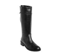 RB INTERNATIONAL Ladies’ Premium Genuine Leather Knee-High Boots with Double Buckle and Block Heel Versatile Long Riding Style (Black, UK Footwear Size System, Adult, Women, Numeric, Medium, 5)
