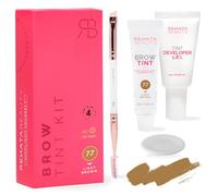 RB RENATA BEAUTY Brow Tint Kit - Eyebrow Tint Set - Dye Kit with Color Tint, Cream Developer and Styling Brush - Long-Lasting Effect Up to 4 Weeks - 30 Applications [Light Brown]