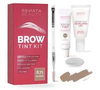 RB RENATA BEAUTY Brow Tint Kit - Semi-Permanent Eyebrow Tint & Dye Kit with 1.8% Cream Developer + Dual Brush - PPD & Ammonia Free - Lasts Up to 4 Weeks - Up to 20 Applications - Blonde