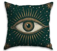 RBAFAO Gothic Floral Throw Pillow Cover, Darkly Elegant Floral Decorative Pillow Spooky Tiki Skull Flower Motif, Witchy Art Deco Pillowcase Cushion Cover for Bed Sofa Living Room (Green, 18x18inches)