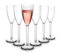 RBDRINKS RB Champagne Flutes Plastic Prosecco Flutes Wine Glasses Premium Unbreakable Reusable 15cl, Set of 6
