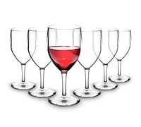 RBDRINKS RB Red Wine Glasses Premium Plastic Unbreakable Reusable 25cl, Set of 6
