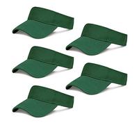 Rbenxia 5 Pieces of Adjustable Sport Visors Sun Visor Hats Cap Visors for Women and Men, Dark Green, One Size