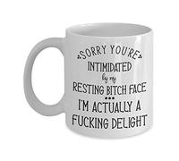 RBF Mug Resting face Sarcastic Funny Sorry Your Intimidated By My Face 11 or 15 Oz. White Ceramic Coffee Cup