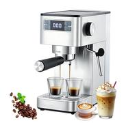 RBFGYIOP 20Bar Professional Espresso Machine, 1450W Coffee Machine with Milk Frother, Compact Stainless Steel Coffee Machines with LED Screen for Cappuccino, Latte, 1.4L Water Tank