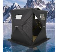 RBFGYIOP Portable Pop-Up Ice Fishing Tent Shelter 3-4 Person, Red
