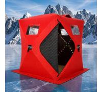 RBFGYIOP Portable Pop-Up Ice Fishing Tent Shelter 3-4 Person, Red